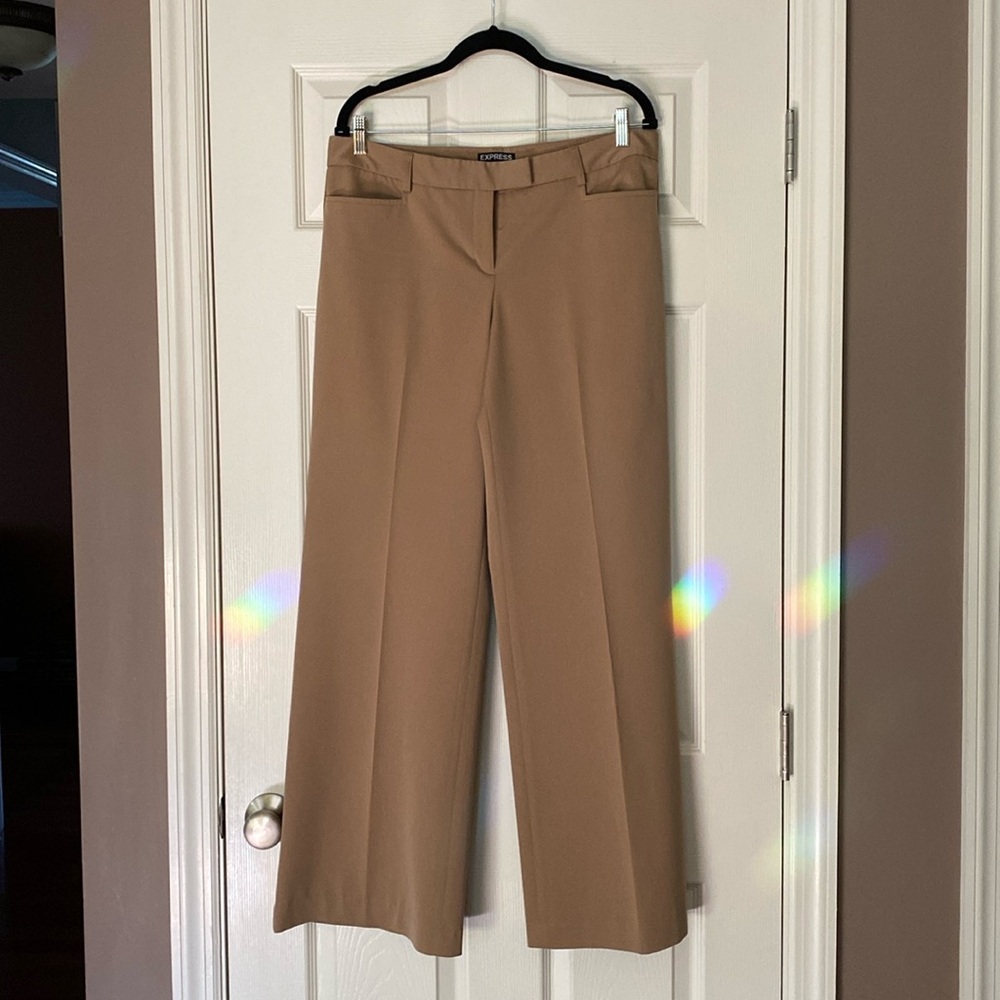 Express Brown Editor Wide Leg Dress Pants Size 10